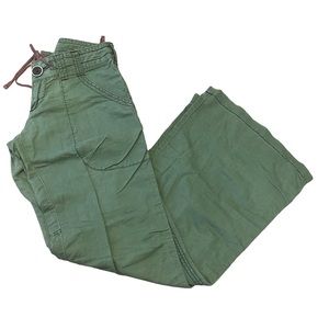 Free People Linen Blend Wide Leg Utility Pants - 0